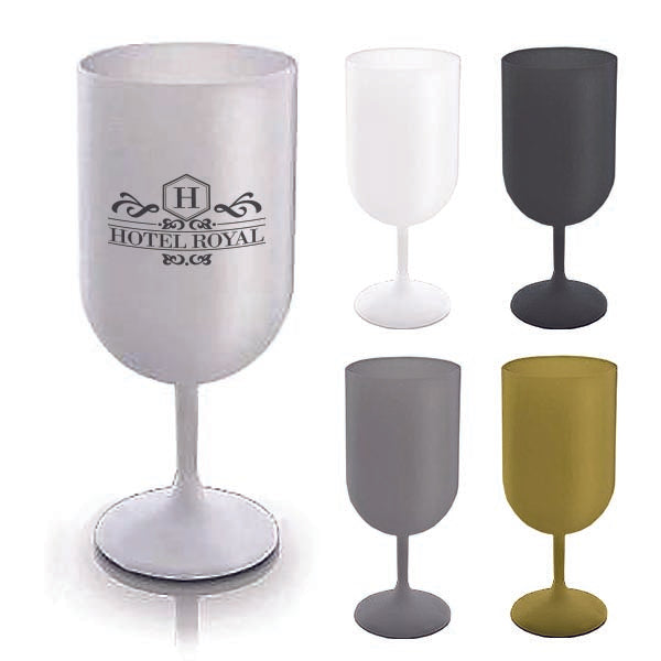 Plastic Wine Glass Stemmed Black and White London