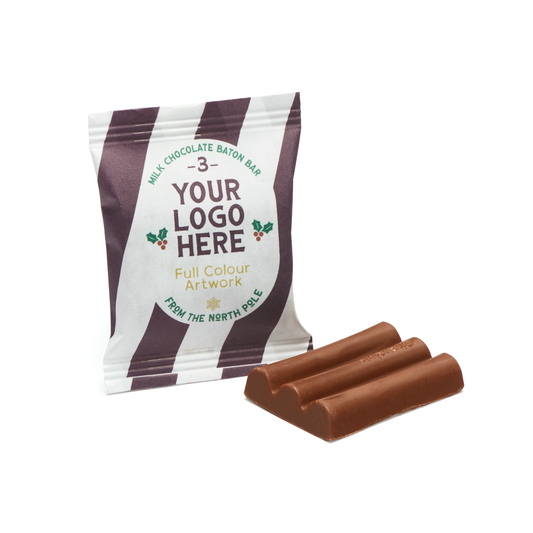 Winter Collection - 3 Baton Bar - Milk Chocolate - 41% Cocoa  Black and White London