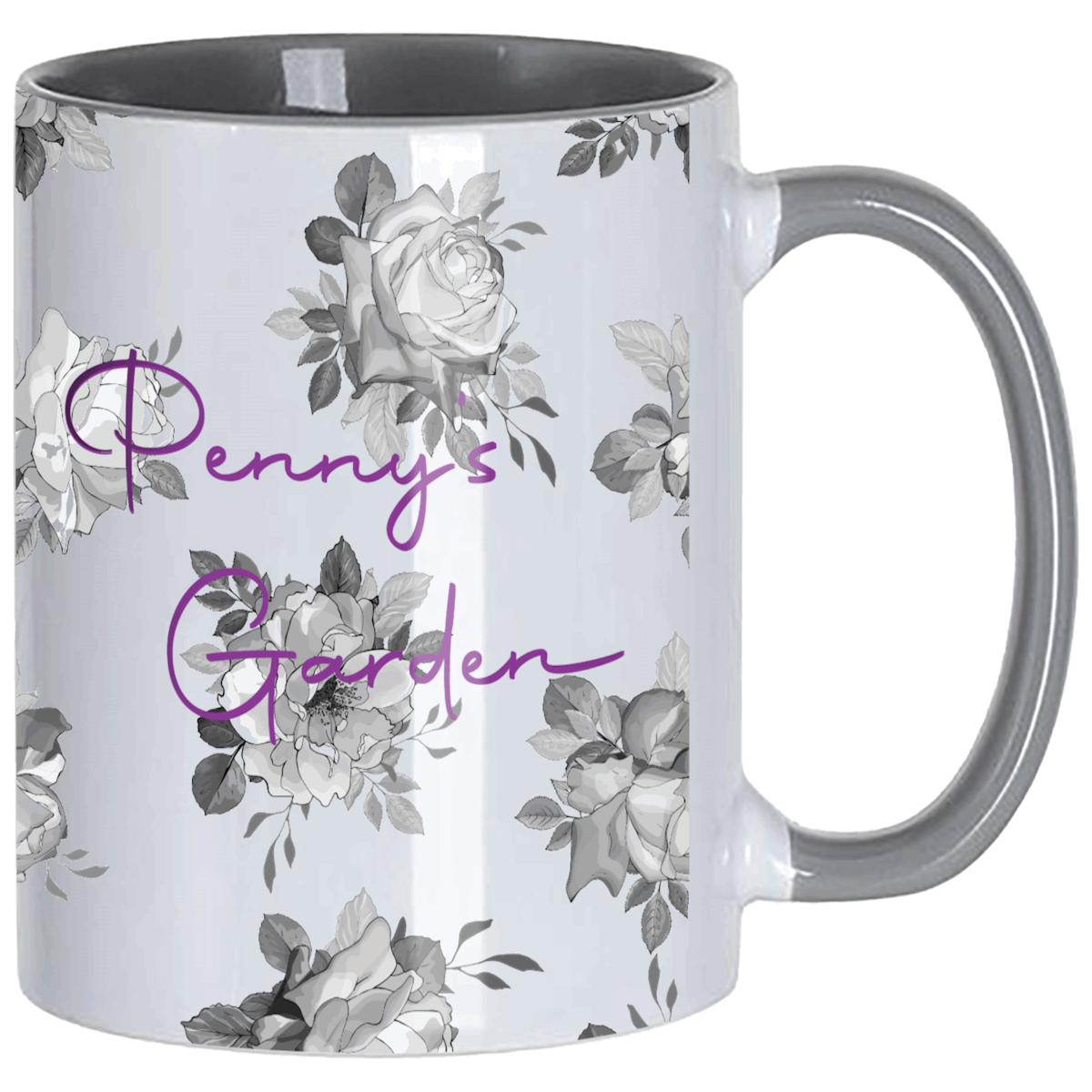 Two-Tone Full Colour Mug Light Grey  Black and White London