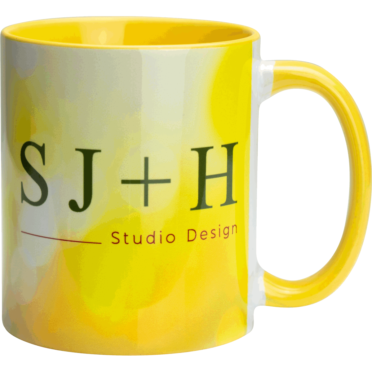 Two-Tone Full Colour Mug Yellow  Black and White London