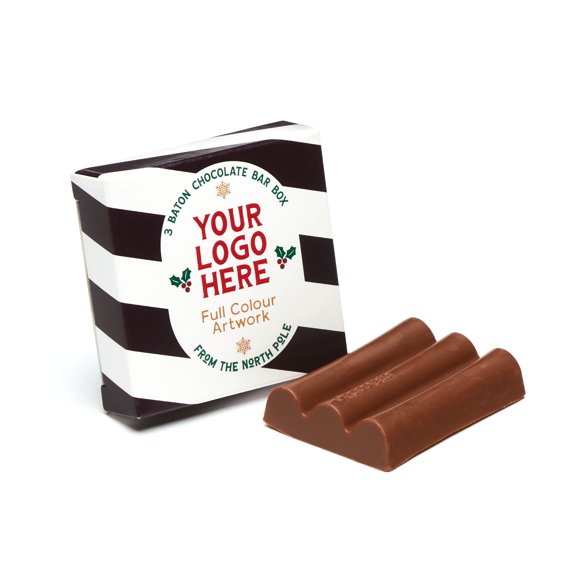 Winter Collection - Eco 3 Baton Bar Box - Milk Chocolate - 41% Cocoa  Black and White London