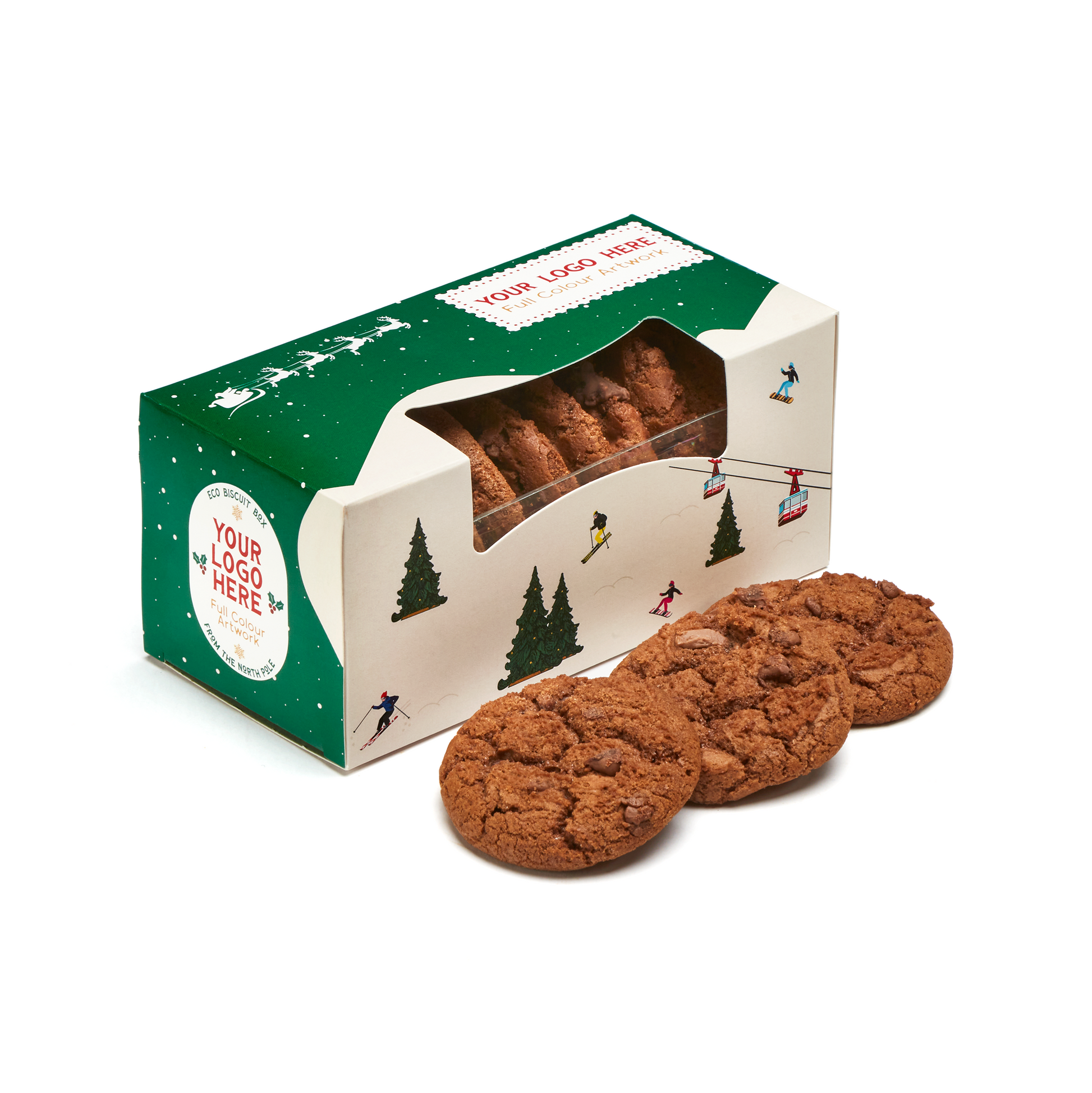 Winter Collection - Eco Biscuit Box - Triple Chocolate Chip Biscuits  Black and White London