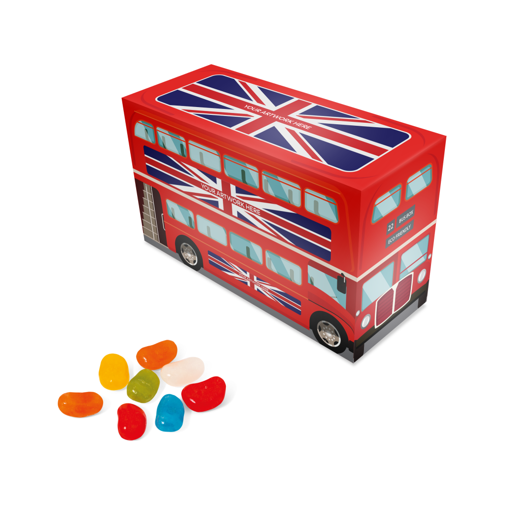 Eco Bus Tin with Jolly Beans  Black and White London