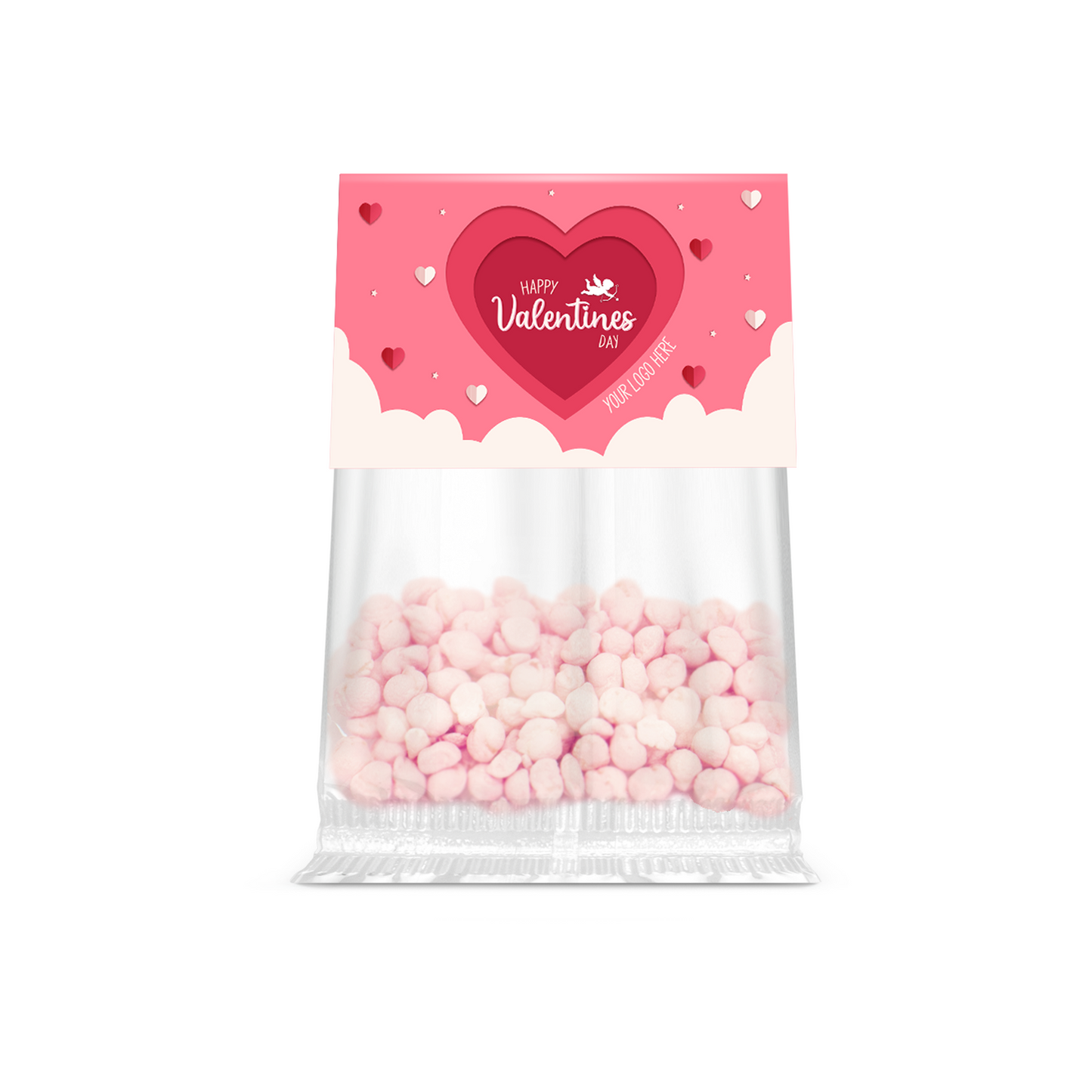 Valentines Eco Info Card Strawberry Millions® 20g Sweets & Confectionery Black and White London