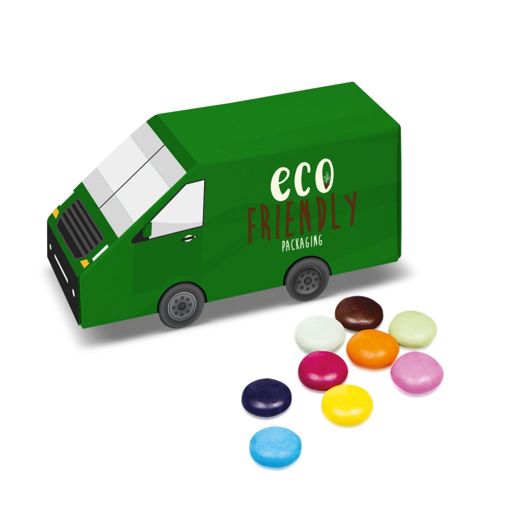 Eco Van Box with Chocolate Beanies  Black and White London