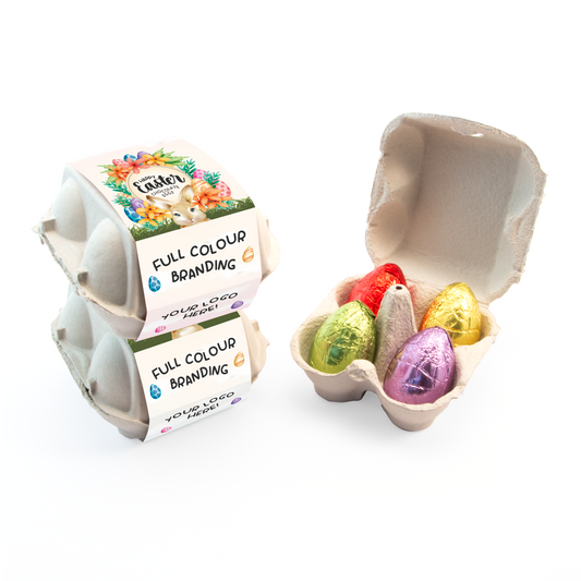 Easter Egg Box Hollow Chocolate Eggs x4 Easter Sweet Treats Black and White London