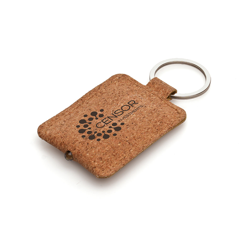 Cork Keyring with Torch  Black and White London