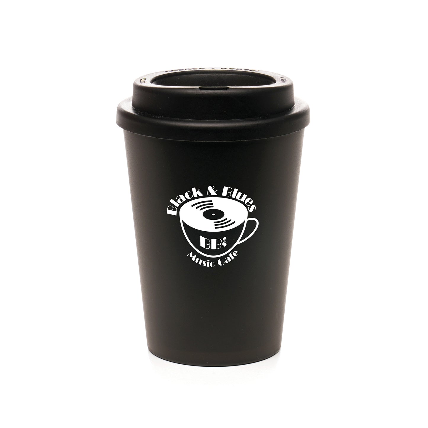 Haddon Black 350ml Take Out Mug Travel Mugs & Bottles Black and White London