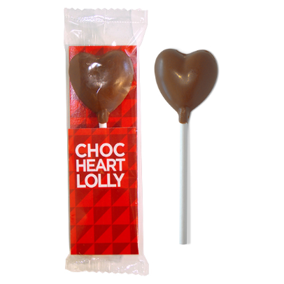 Heart Shaped Chocolate Lollipop  Black and White London