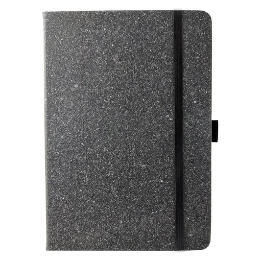 Albany Recycled Leather Notebook with Hard Cover Notebooks Black and White London