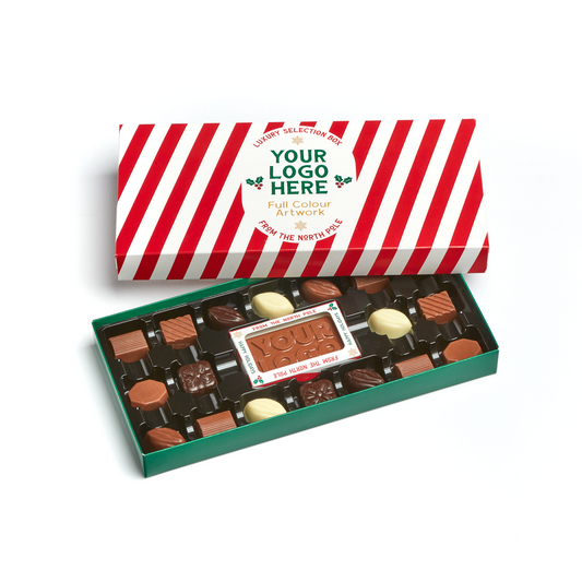 Winter Collection - Selection Box - 18x Chocolate Truffles & Bar  Black and White London