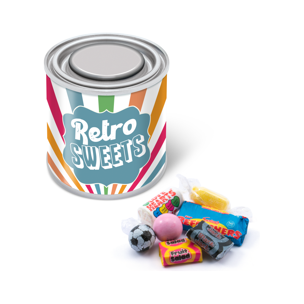 Small Paint Tin with Retro Sweets  Black and White London