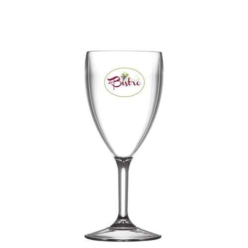 Reusable Plastic Wine Glass (175ml/9oz) Stemmed Black and White London