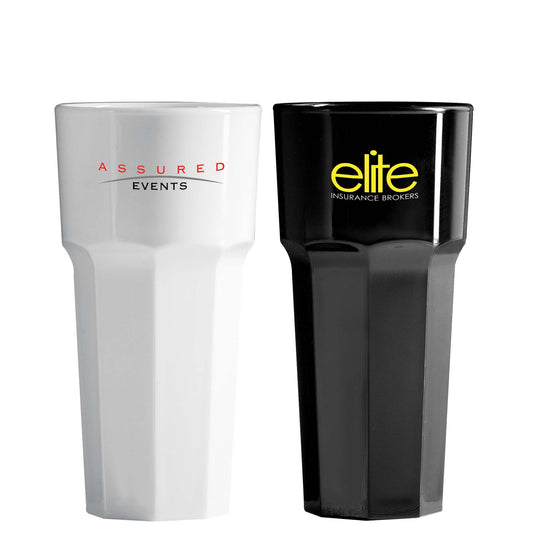 Reusable Plastic Remedy Glass (340ml/12oz) - White or Black Tumblers Black and White London