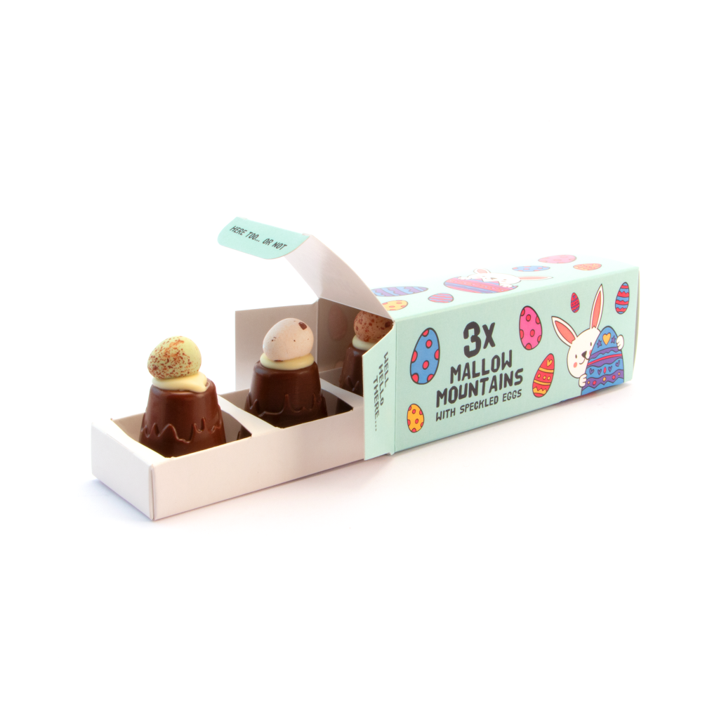 Easter Eco Sliding Box with Mallow Mountain with Speckled Egg  Black and White London