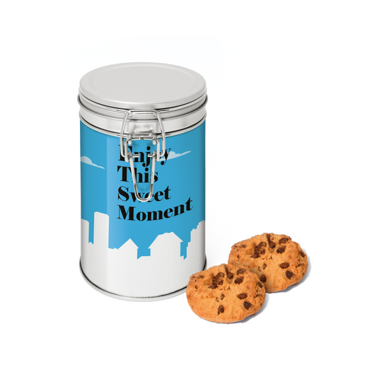 Flip Top Tin with Silver with Maryland Cookies  Black and White London