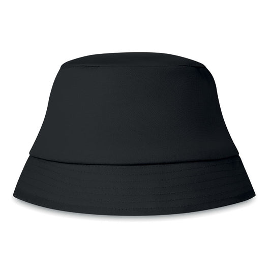 Cotton Bucket Hat in Black Hats & Caps Black and White London