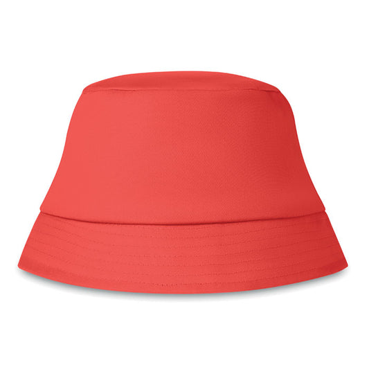 Cotton Bucket Hat in Red Hats & Caps Black and White London