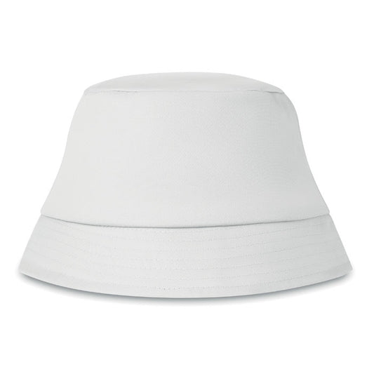 Cotton Bucket Hat in White Hats & Caps Black and White London