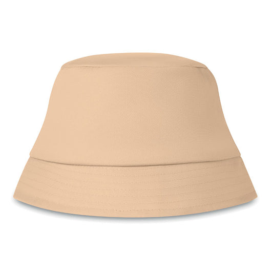 Cotton Bucket Hat in Stone Hats & Caps Black and White London