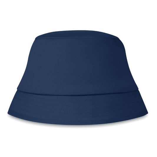 Cotton Bucket Hat in Navy Blue Hats & Caps Black and White London