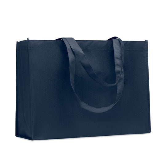 Recycled RPET. Landscape Non-Woven Tote Bag in Navy Blue Tote Bags Black and White London