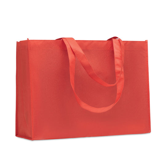 Recycled RPET. Landscape Non-Woven Tote Bag in Red Tote Bags Black and White London