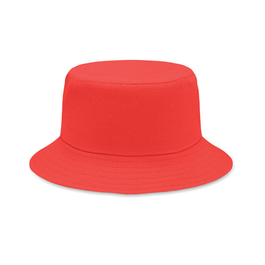 Brushed Cotton Sun Bucket Hat in Red Hats & Caps Black and White London