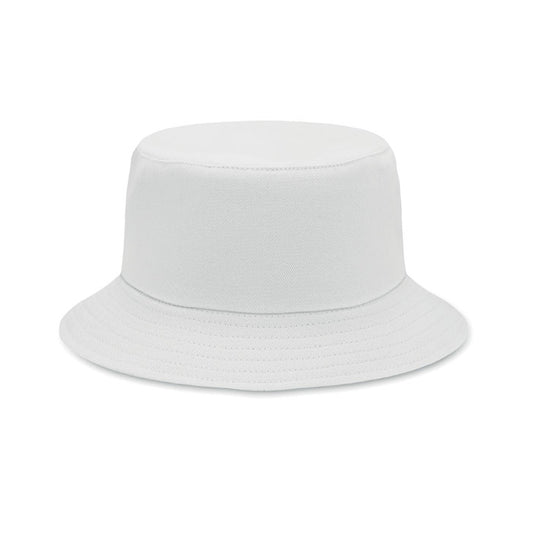 Brushed Cotton Sun Bucket Hat In White Hats & Caps Black and White London