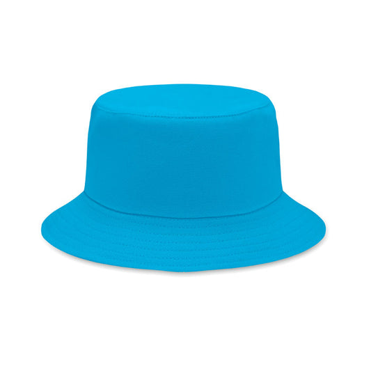 Brushed Cotton Sun Bucket Hat in Cyan Blue Hats & Caps Black and White London