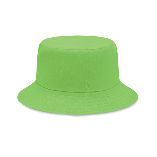 Brushed Cotton Sun Bucket Hat in Lime Green Hats & Caps Black and White London