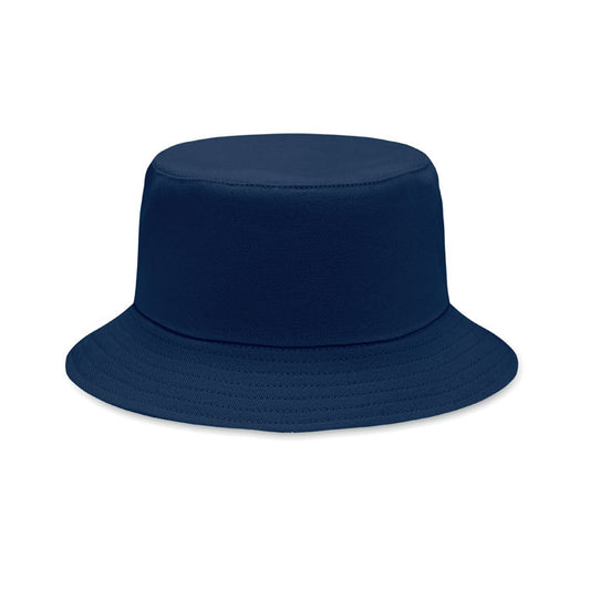 Brushed Cotton Sun Bucket Hat in Navy Blue Hats & Caps Black and White London