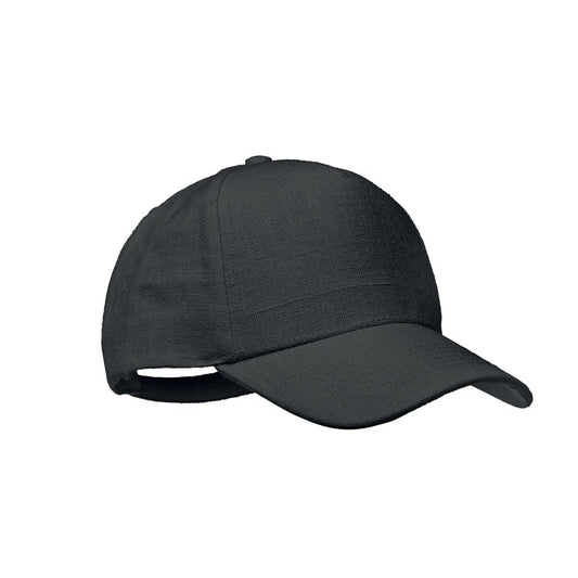 Hemp Baseball Cap in Black Hats & Caps Black and White London