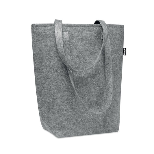 Recycled RPET Felt Tote Bag in Grey Tote Bags Black and White London