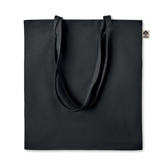 5oz Coloured Organic Cotton Tote Bag in Black Tote Bags Black and White London