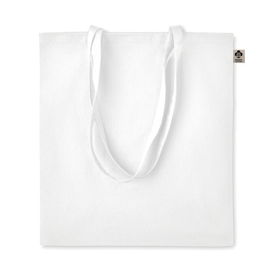 5oz Coloured Organic Cotton Tote Bag in White Tote Bags Black and White London