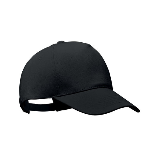 Organic Cotton Baseball Cap in Black Hats & Caps Black and White London