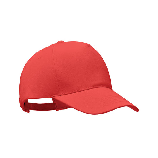 Organic Cotton Baseball Cap in Red Hats & Caps Black and White London