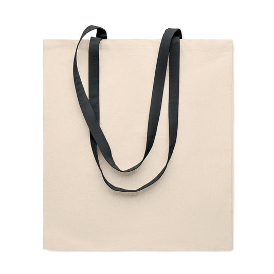 5oz Natural Cotton Tote Bag with Coloured Handles (Various Colours) Tote Bags Black and White London