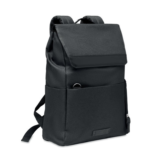 600D Rpet Laptop Backpack  Black and White London