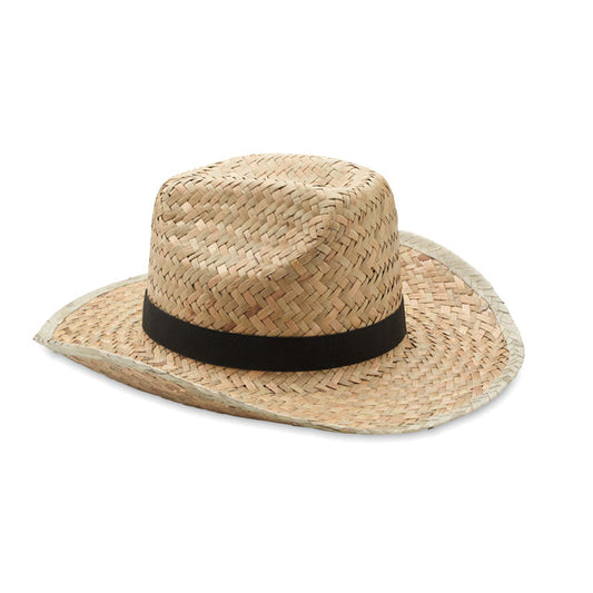 Natural/Black Straw Cowboy Hat Hats & Caps Black and White London