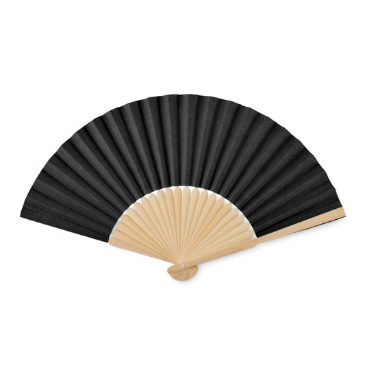 Manual Paper & Bamboo Hand Fan  Black and White London