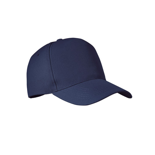 Recycled RPET 5 Panel Baseball Cap in Navy Blue Hats & Caps Black and White London