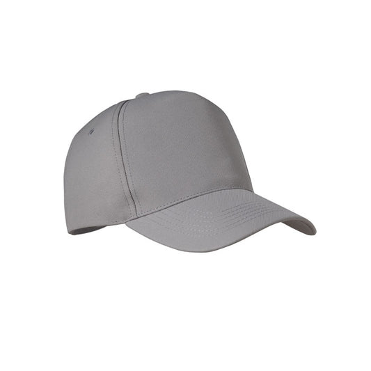 Recycled RPET 5 Panel Baseball Cap in Grey Hats & Caps Black and White London