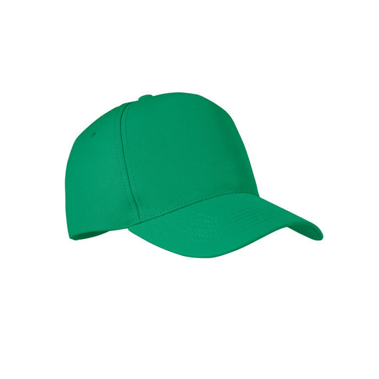 Recycled RPET 5 Panel Baseball Cap in Green Hats & Caps Black and White London