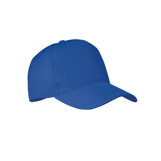 Recycled RPET 5 Panel Baseball Cap in Royal Blue Hats & Caps Black and White London