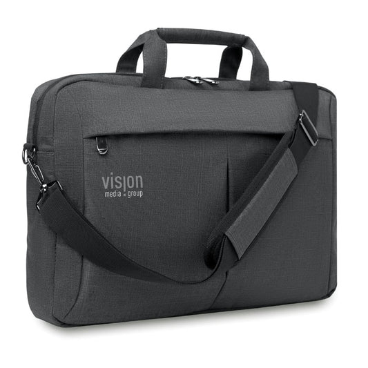 Laptop Bag In 360D Polyester  Black and White London