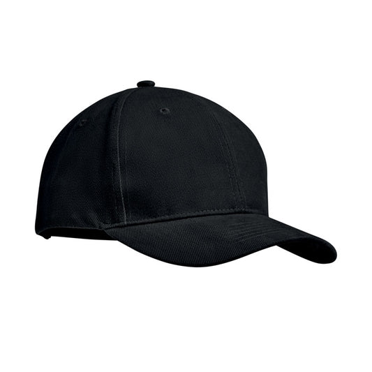 Brushed Heavy Cotton Baseball Cap in Black Hats & Caps Black and White London