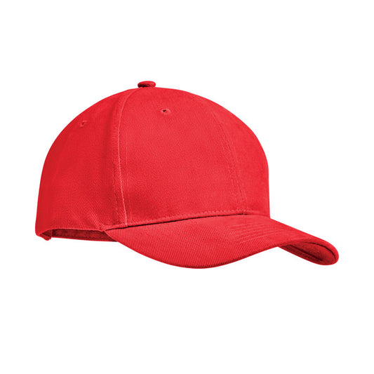 Brushed Heavy Cotton Baseball Cap in Red Hats & Caps Black and White London