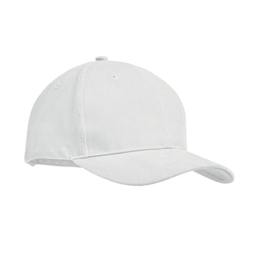 Brushed Heavy Cotton Baseball Cap in White Hats & Caps Black and White London